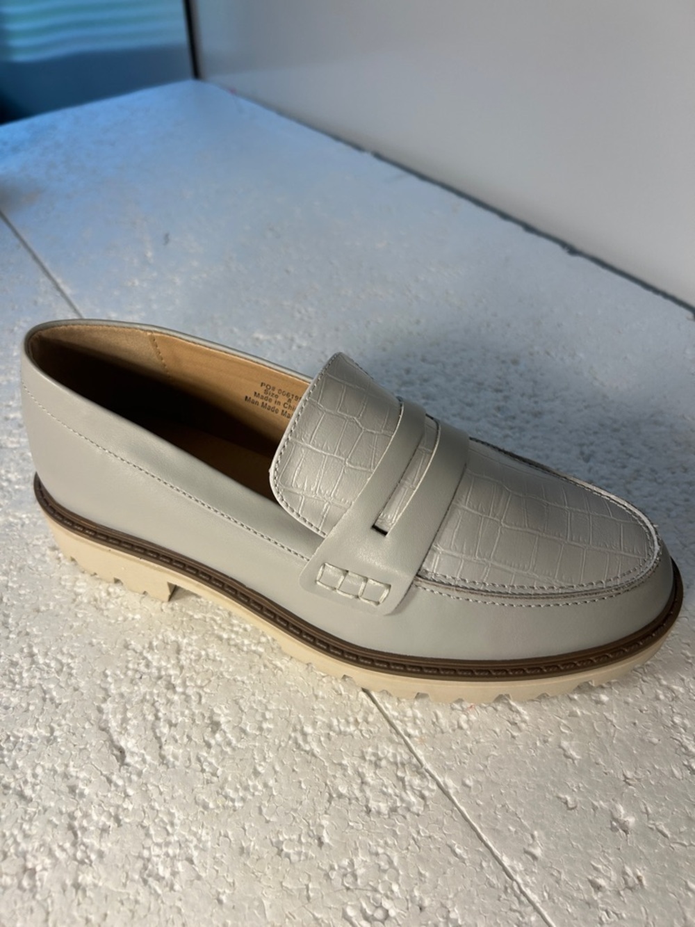 Journee Collection SZ 8 Kenly Gray Faux Leather Penny Loafer Staple Preppy Comfy